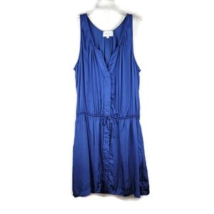 Feel The Piece Tere Jacobs Womens Sleeveless Drawstring Waist Blue Dress M/L